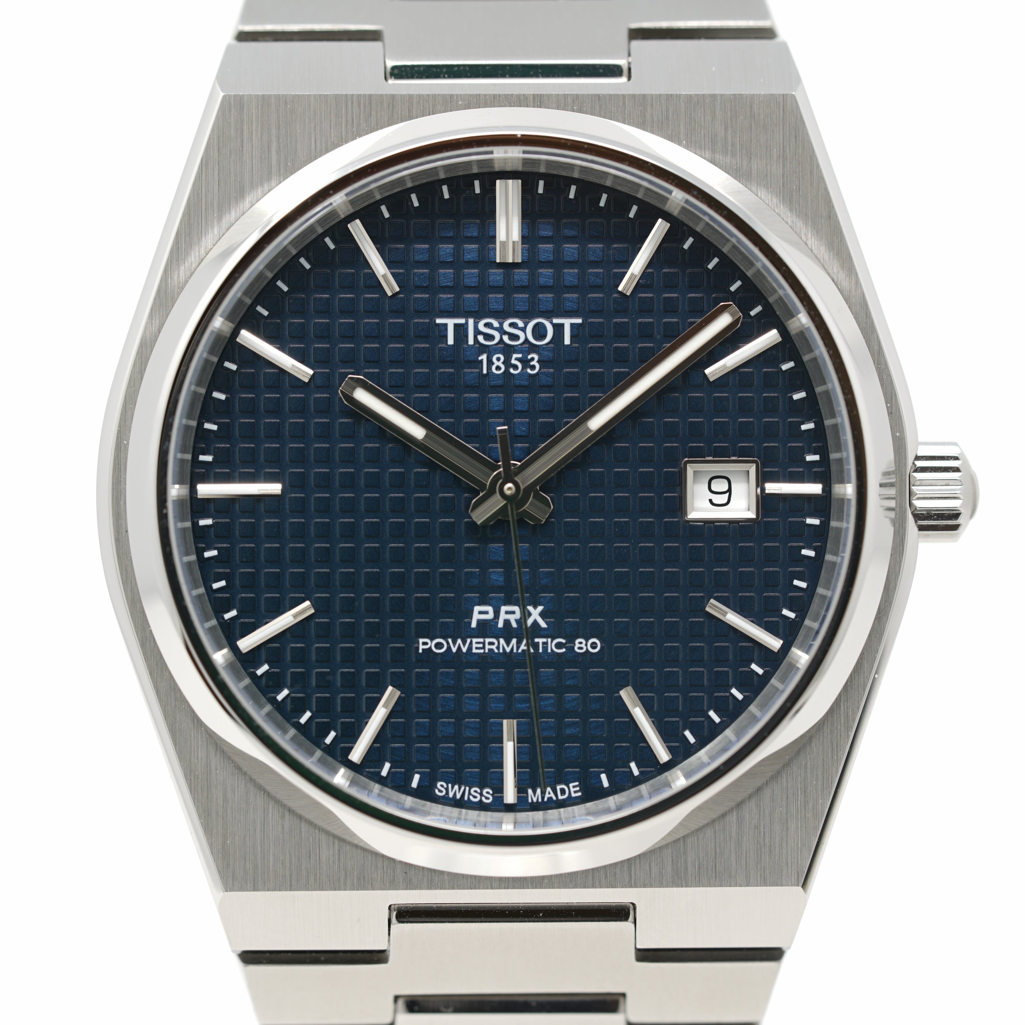 Tissot PRX Powermatic 80 Blue Dial Silver Steel Strap Watch For Men - T137.407.11.041.00