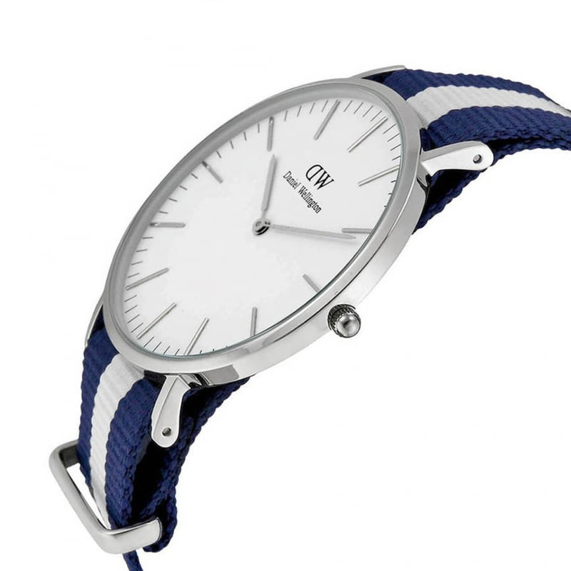 Daniel Wellington Classic Glasgow White Dial Two Tone NATO Strap Watch For Men - DW00100018