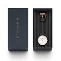 Daniel Wellington Classic Sheffield White Dial Black Leather Strap Watch for Women - DW00100036