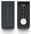Daniel Wellington Classic York White Dial Brown Leather Strap Watch For Women - DW00100038