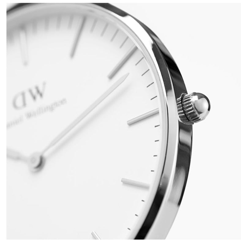 Daniel Wellington Classic St Mawes White Dial Brown Leather Strap Watch For Men - DW00100021