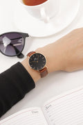 Daniel Wellington Petite St Mawes Black Dial Brown Leather Strap Watch For Women - DW00100169