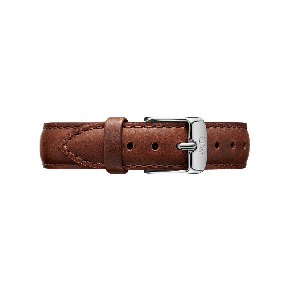 Daniel Wellington Classic Petite St Mawes White Dial Brown Leather Strap Watch For Women - DW00100187