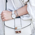 Daniel Wellington Petite Bondi White Dial White Leather Strap Watch For Women - DW00100190
