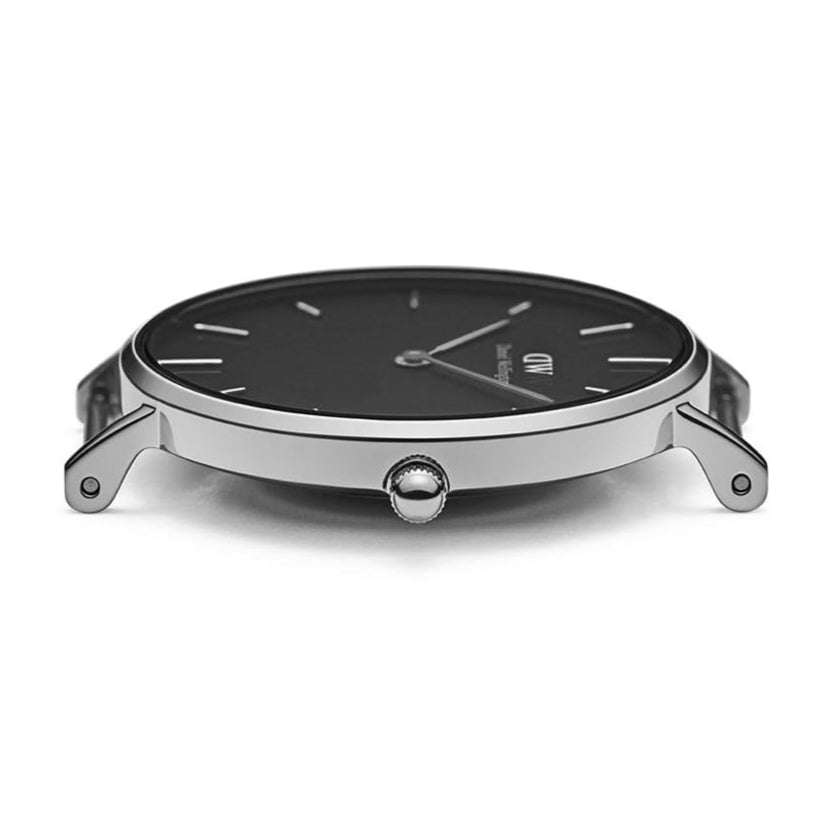 Daniel Wellington Petite Ashfield Black Dial Black Mesh Strap Watch For Women - DW00100202