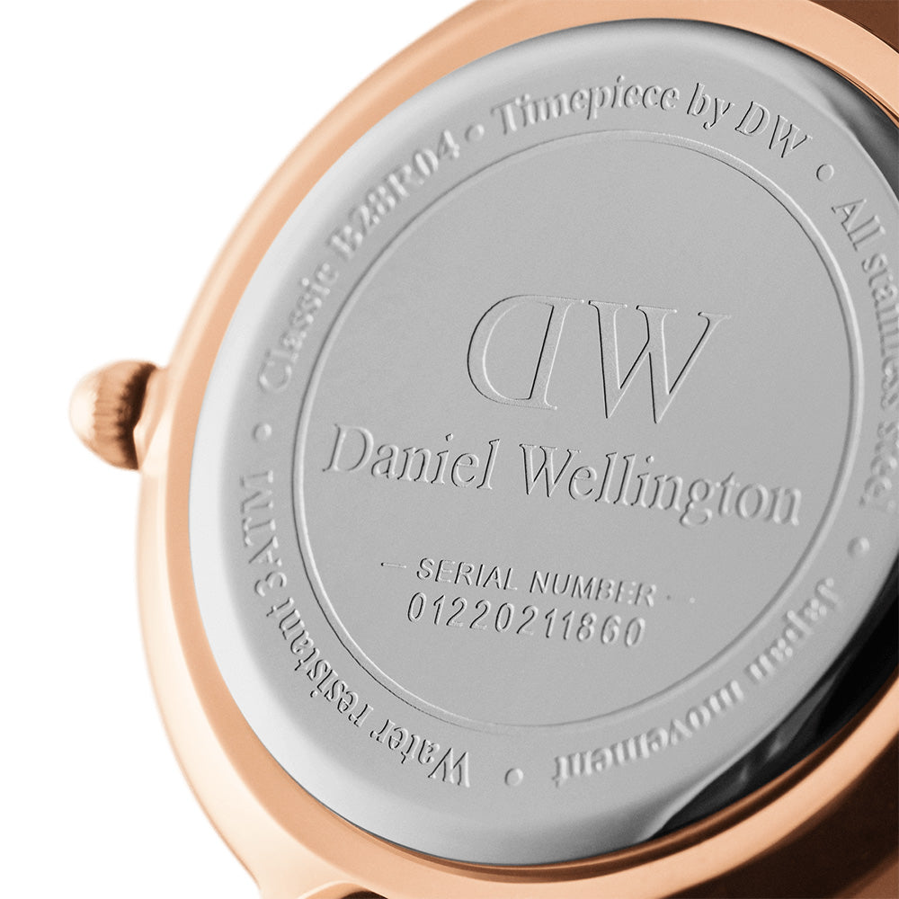 Daniel Wellington Classic Petite Sheffield Black Dial Black Leather Strap Watch For Women - DW00100224