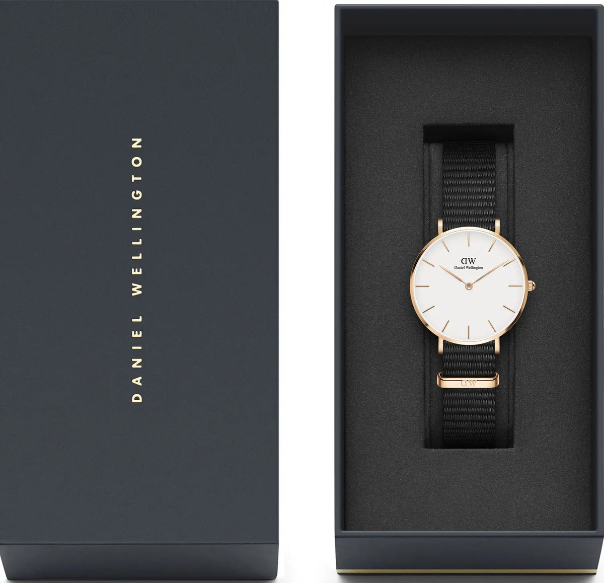 Daniel Wellington Classic Petite Cornwall White Dial Green NATO Strap Watch For Women - DW00100253