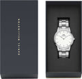 Daniel Wellington Iconic White Dial Silver Steel Strap Watch For Men - DW00100341