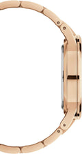 Daniel Wellington Iconic Link Black Dial Rose Gold Steel Strap Watch For Men - DW00100344