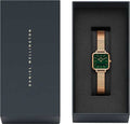 Daniel Wellington Quadro Studio Green Dial Rose Gold Mesh Strap Watch For Women - DW00100520