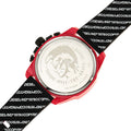 Diesel Mega Chief Chronograph Black Dial Red Rubber Strap Watch For Men - DZ4526
