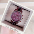 Michael Kors Ritz Chronograph Purple Dial Purple Steel Strap Watch For Women - MK6720
