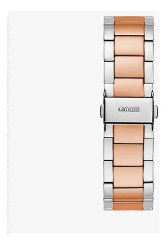 Guess Sunray Multifunction Crystals Silver Dial Two Tone Steel Strap Watch For Women - GW0616L3