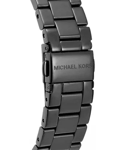 Michael Kors Channing Quartz Black Dial Black Steel Strap Watch For Women - MK6625