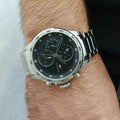 Tommy Hilfiger Trent Quartz Black Dial Silver Steel Strap Watch For Men - 1791805