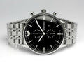 Emporio Armani Chronograph Black Dial Silver Steel Strap Watch For Men - AR0389