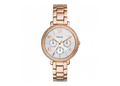 Fossil Jacqueline Multi Function Mother of Pearl Dial Rose Gold Steel Strap Watch for Women - ES3757