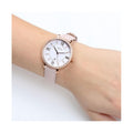 Fossil Jacqueline White Dial Pink Leather Strap Watch for Women - ES4303