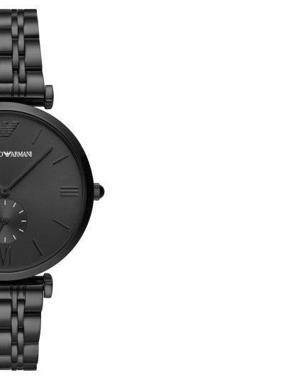 Emporio Armani Gianni T Bar Analog Black Dial Black Steel Strap Watch For Men - AR11299