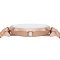 Emporio Armani Gianni T-Bar Crystals Silver Dial Rose Gold Steel Strap Watch For Women - AR11446