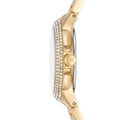 Michael Kors Camille Analog Red Dial Gold Steel Strap Watch For Women - MK7196