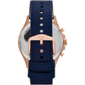 Fossil Forrester Chronograph Blue Dial Blue Leather Strap Watch for Men - FS5814