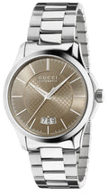 Gucci G Timeless Automatic Brown Dial Silver Steel Strap Watch For Women - YA126431A