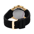 Guess Athena Gold Dial Black Rubber Strap Watch For Women - GW0030L2