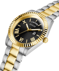 Guess Connoisseur Black Dial Two Tone Steel Strap Watch for Men - GW0265G5