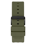Guess Sport Chronograph Black Dial Green Silicone Strap Watch for Men - W0167G4