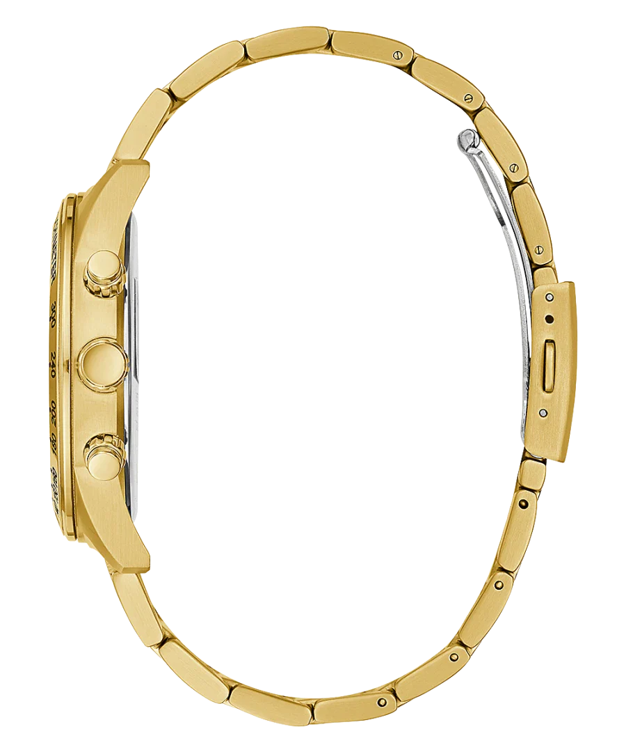 Guess Analog Chronograph Gold Dial Gold Steel Strap Watch for Men - GW0329G3