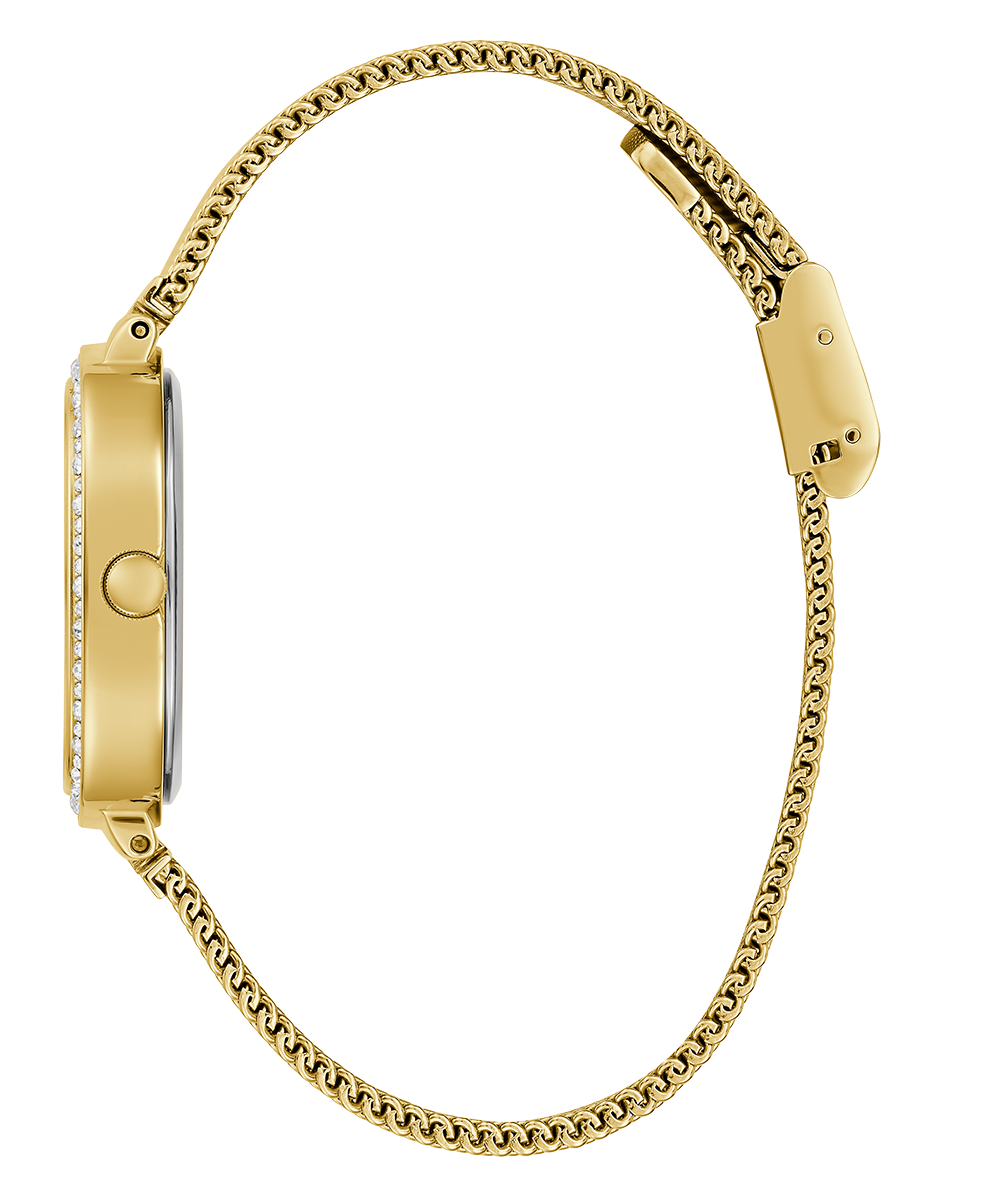 Guess Quartz Green Dial Gold Mesh Strap Watch For Women - GW0354L5