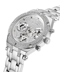 Guess Heiress Multifunction Diamonds Silver Dial Silver Steel Strap Watch for Women - GW0440L1