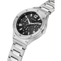 Guess Scope Black Dial Silver Steel Strap Watch for Men - GW0454G1