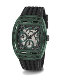 Guess Phoenix Analog Black Dial Black Silicone Strap Watch For Men- GW0499G7