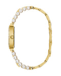 Guess Gala Diamonds Gold Dial Two Tone Steel Strap Watch for Women - GW0531L2