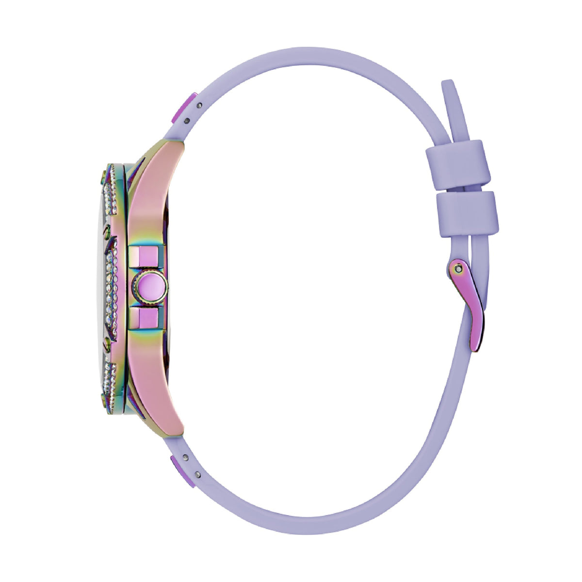 Guess Queen Quartz Purple Dial Purple Silicone Strap Watch For Women - GW0536L4