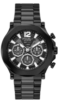Guess Edge Chronograph Black Dial Black Steel Strap Watch For Men - GW0539G3