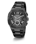Guess Headliner Quartz Black Dial Grey Steel Strap Watch For Men - GW0572G5