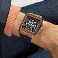 Guess Leo Chronograph Blue Dial Blue Silicone Strap Watch For Men - GW0637G3