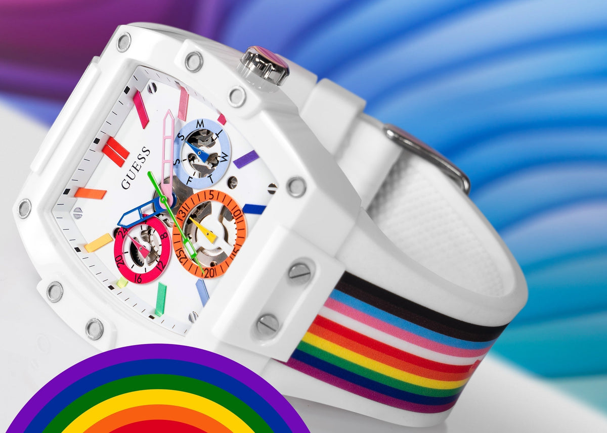 Guess Phoenix Analog White Dial White Silicone Strap Watch for Men - GW0720G1