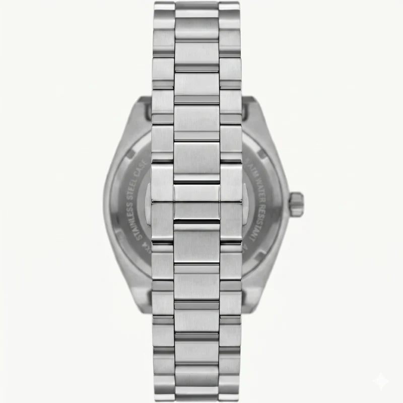 Emporio Armani Federico Black Dial Silver Steel Strap Watch for Men - AR80077