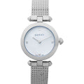 Gucci Diamantissima Quartz Diamonds Mother of Pearl Dial Silver Mesh Bracelet Watch for Women - YA141504