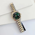 Guess Luna Quartz Green Dial Two Tone Steel Strap Watch For Women - GW0308L5