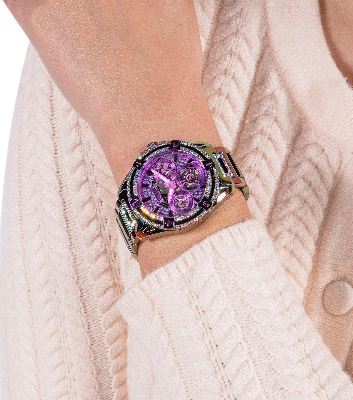 Guess Queen Multicolor Dial Multicolor Steel Strap Watch For Women - GW0464L4