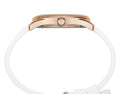 Guess G Twist White & Gold Dial White Silicone Strap Watch For Women - W0911L5