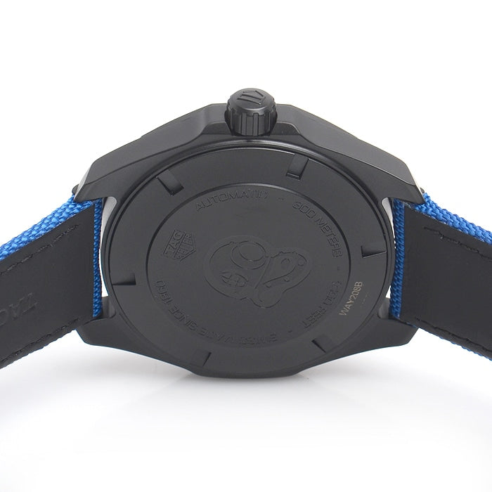 Tag Heuer Aquaracer Calibre 5 Automatic Titanium Black Dial Blue Nylon Strap Watch for Gents - WAY208B.FC6382