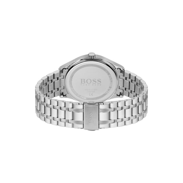 Hugo Boss Officer Chronograph Blue Dial Silver Steel Strap Watch for Men - 1513615