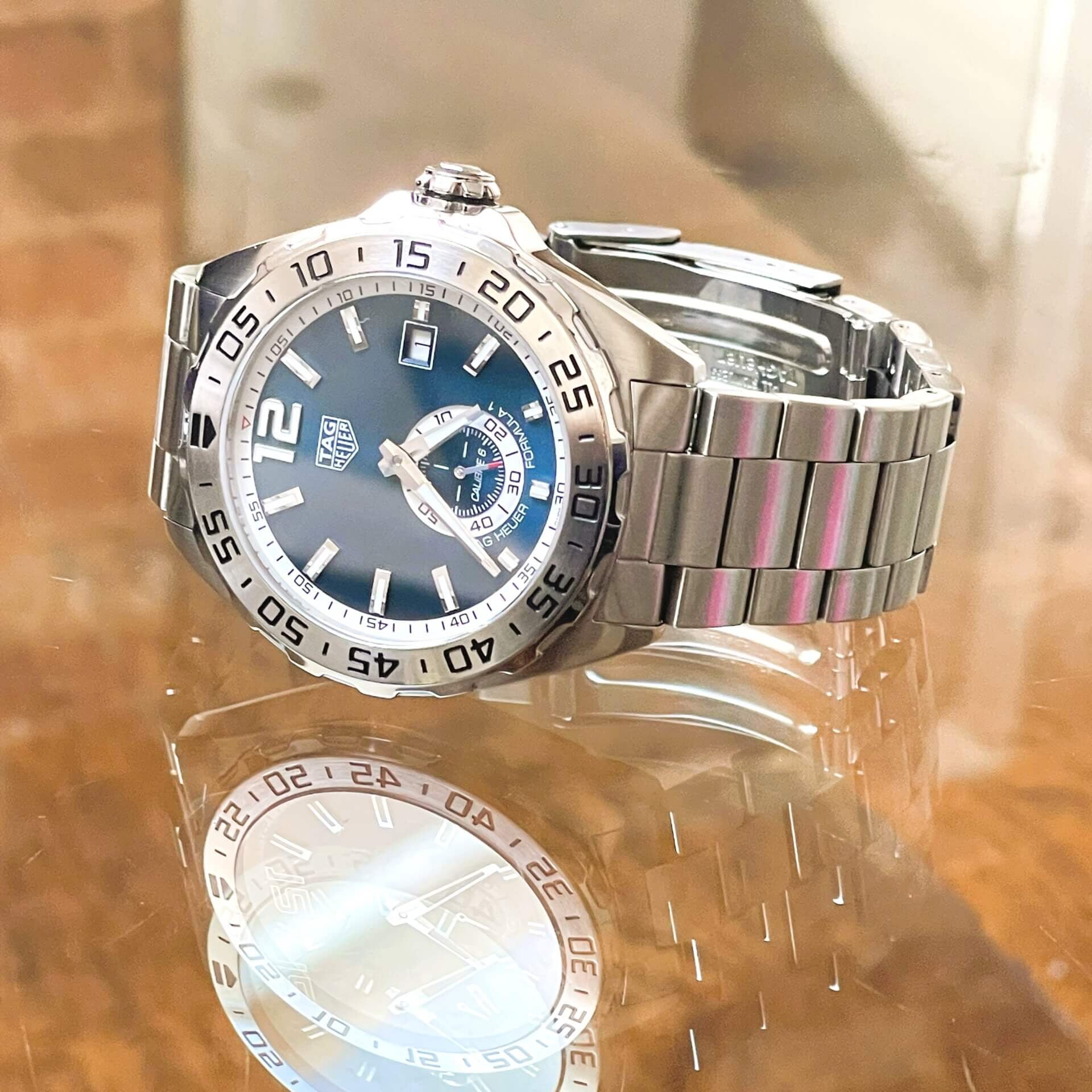 Tag Heuer Formula 1 Calibre 6 Automatic Blue Dial Silver Steel Strap Watch for Men - WAZ2014.BA0842