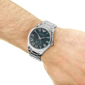 Emporio Armani Valente Quartz Blue Dial Silver Steel Strap Watch For Men - AR11085